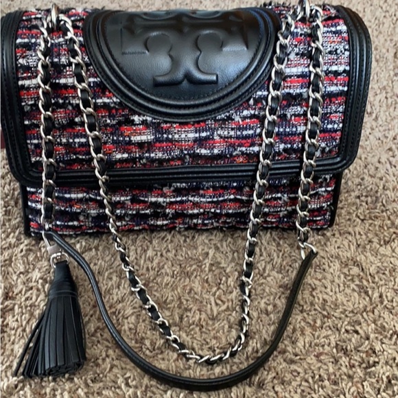 Crossbody tweed Tory Burch bag. - Picture 2 of 3